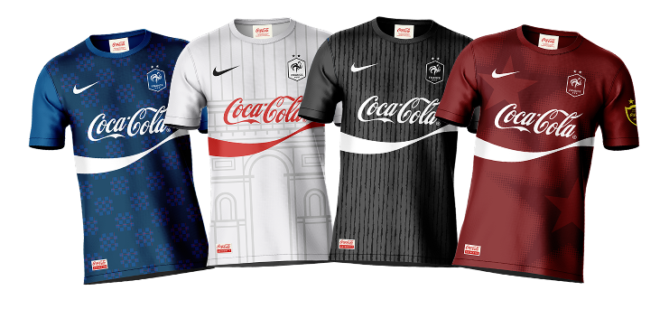 Des maillots Collector FFF Coca-Cola
